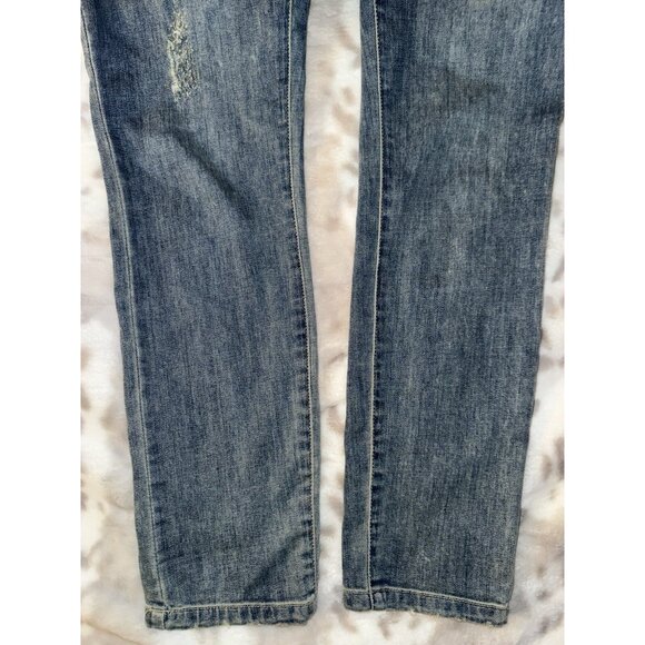 Free People Denim Overalls Women Size 25 Blue Cotton Blend Stretch Straight Leg - Picture 9 of 14